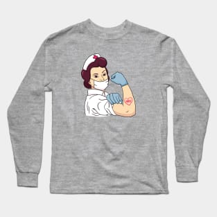 Rosie the Riveter Nurse Long Sleeve T-Shirt